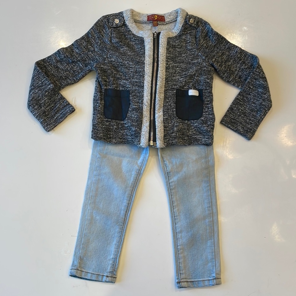 SEVEN CARDIGAN JACKET AND JEANS SET
